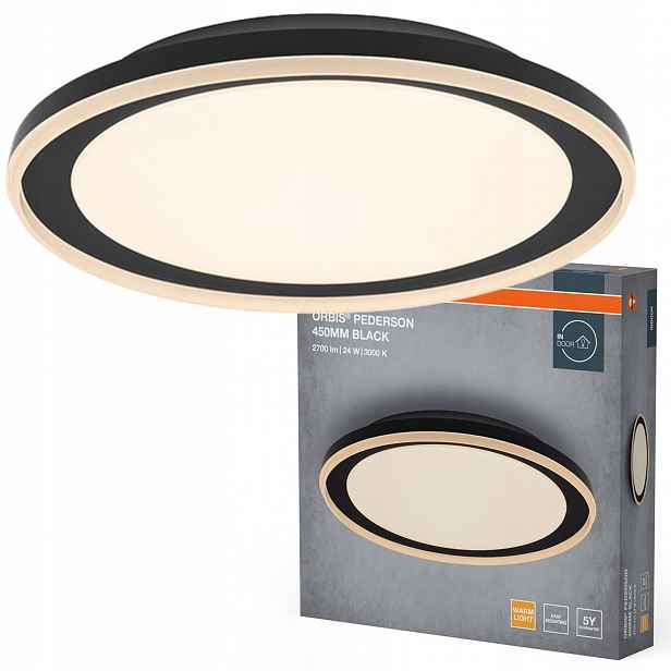 Stropní Svítidlo Led nástěnné svítidlo 24W 1450lm 3000K teplá černá Orbis Osram