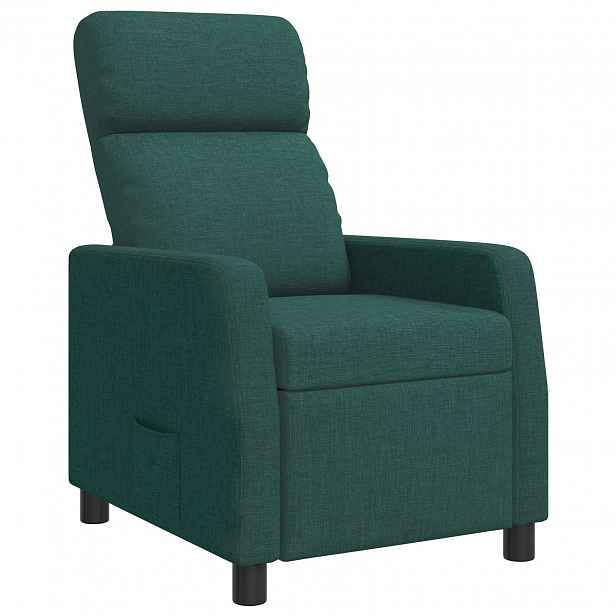 vidaXL Křeslo s funkcí ležení Tmavě zelená Textil