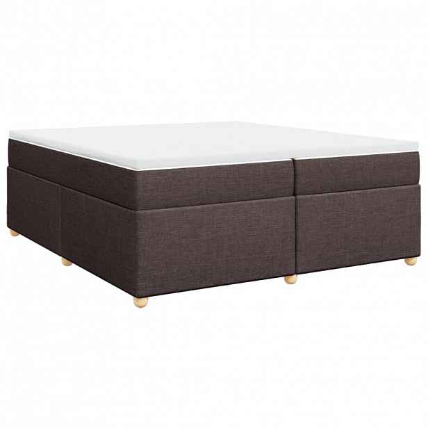 vidaXL Box spring postel s matrací tmavě hnědá 200x200 cm textil