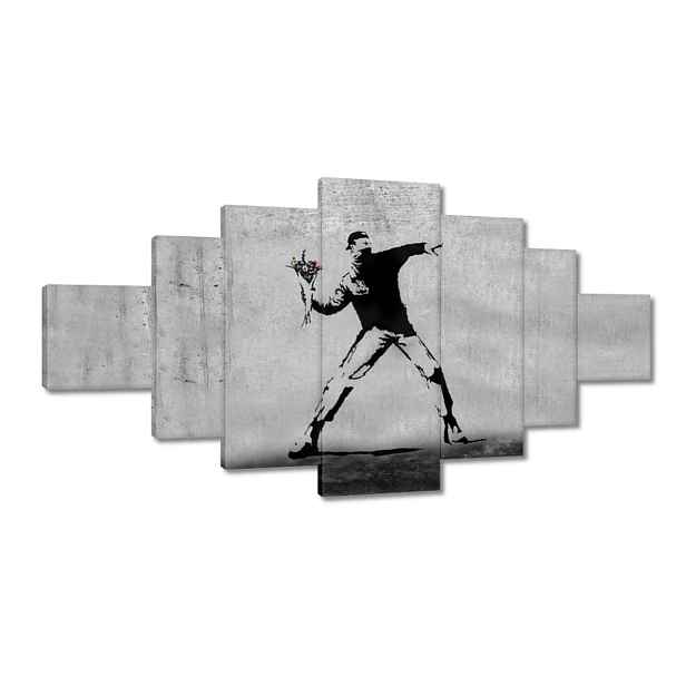 Obrazy 200x100 Banksy Vrhač květin