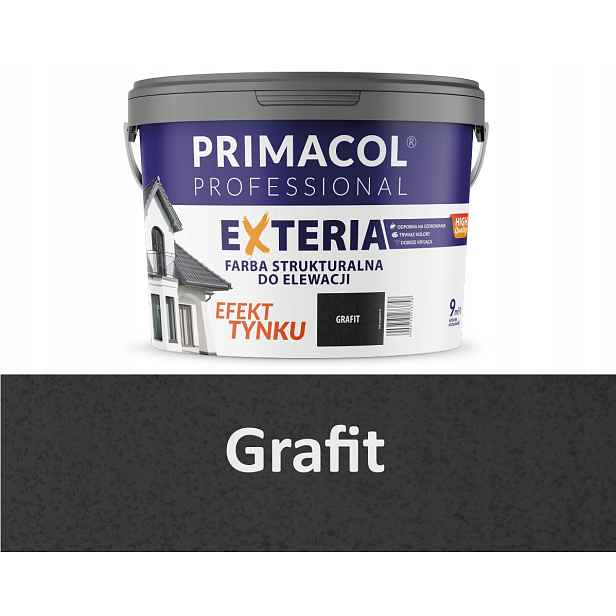 Primacol Barva Fasádní Strukturální Exteria 9L Grafitová