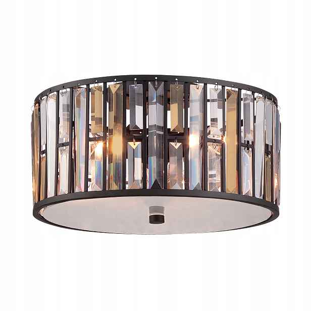 Stropní Svítidlo glamour dekorativní křišťálový kulatý vintage hnědý 42 cm Hinkley