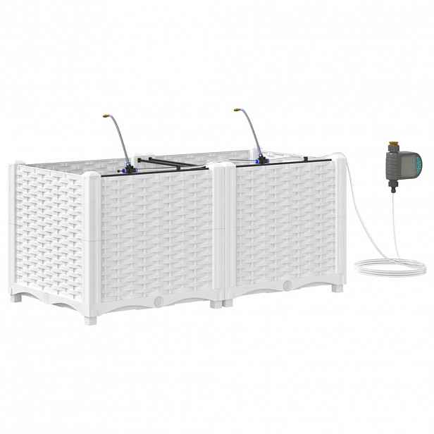vidaXL Zahradní pěstebník 2 ks Bílá 80 x 40 x 37,5 cm PP