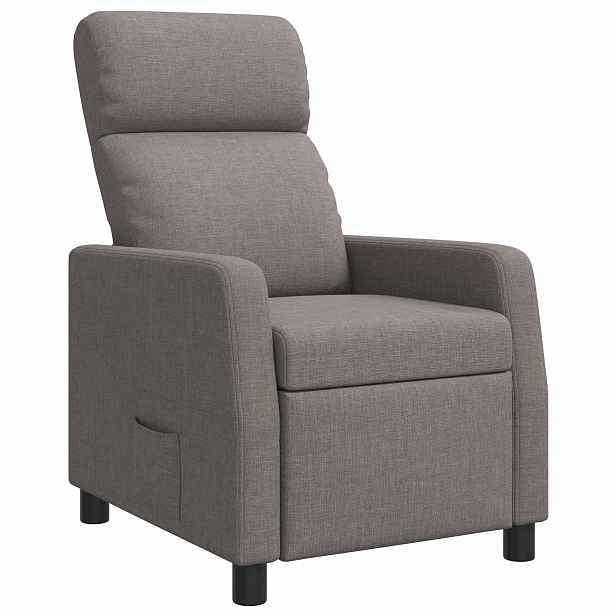 vidaXL Křeslo s funkcí ležení Taupe Textil