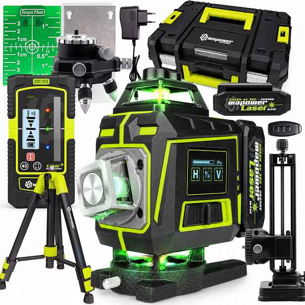 Křížový Laser Laserová Vodováha 360 Rovinná Zelená Pro Detektor