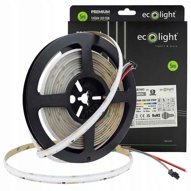 Led pásek Digitální Cob pásek 16W/m 12V 4000K Rgb 5 m Magic Pixel Tekoucí