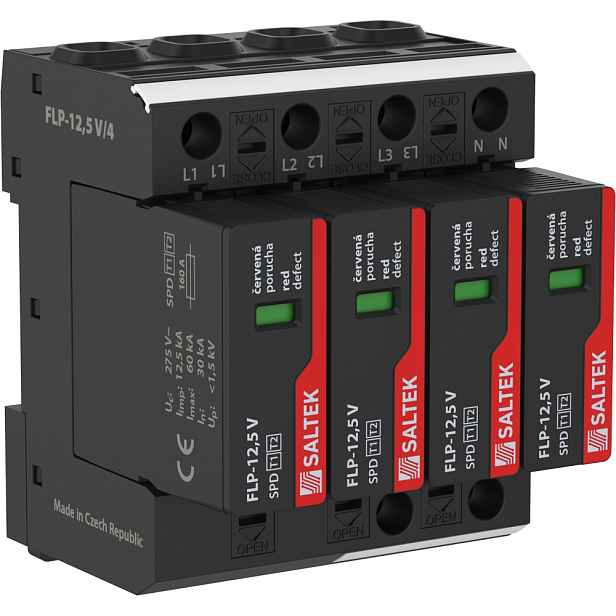 Svodič přepětí T1+T2 Saltek FLP-12,5 V/4