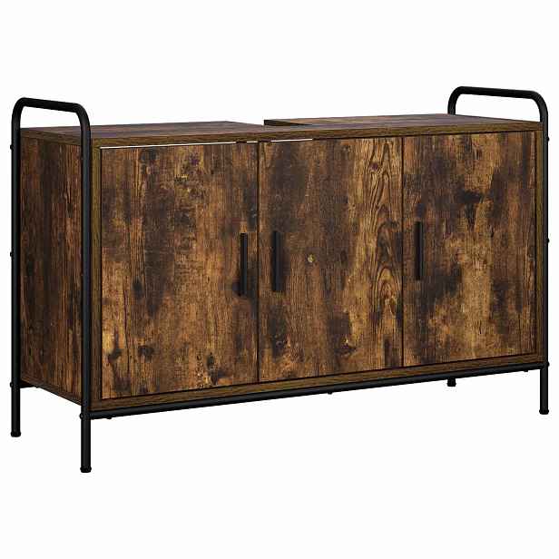 vidaXL Koupelnová skříň Kouřový dub 95 x 34 x 61 cm Kompozitní dřevo