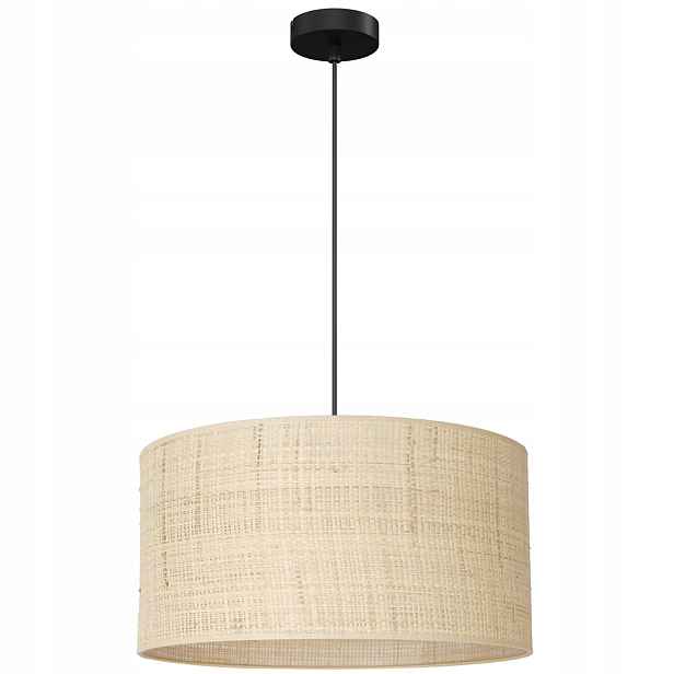 Závěsná ratanová lampa krémová černá Ø 40 cm nad jídelní stůl Luminex