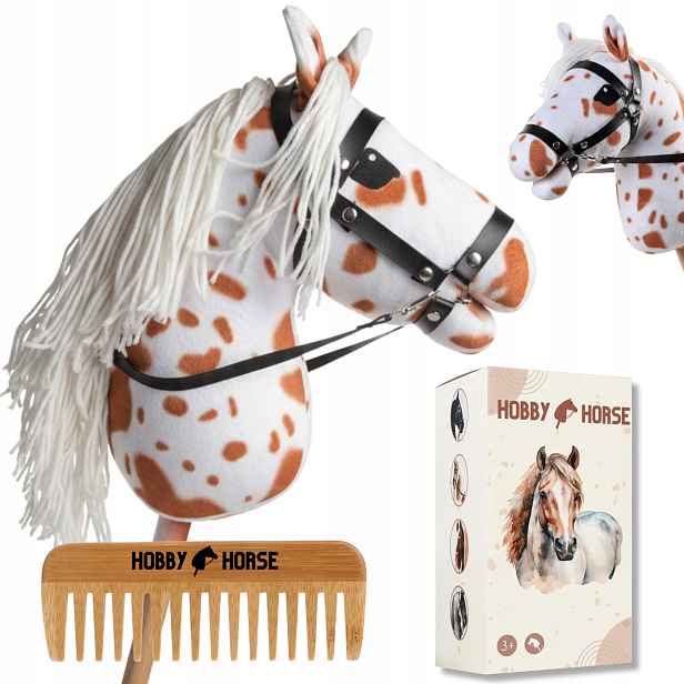 Hobby Horse Kůň Na Tyči A3 Koník S Hřívou Hlava Koně Hřeben Krabička