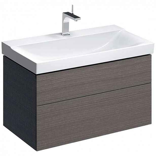 Geberit Xeno 2 - Skříňka pod umyvadlo 90 cm, zásuvka s LED svítidlem, šedá 500.509.43.1