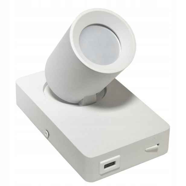Lampa spotlight Taft 1xGU10 bílá Usb zásuvka