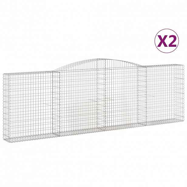 vidaXL Klenuté gabionové koše 2 ks 400x30x120/140cm pozinkované železo