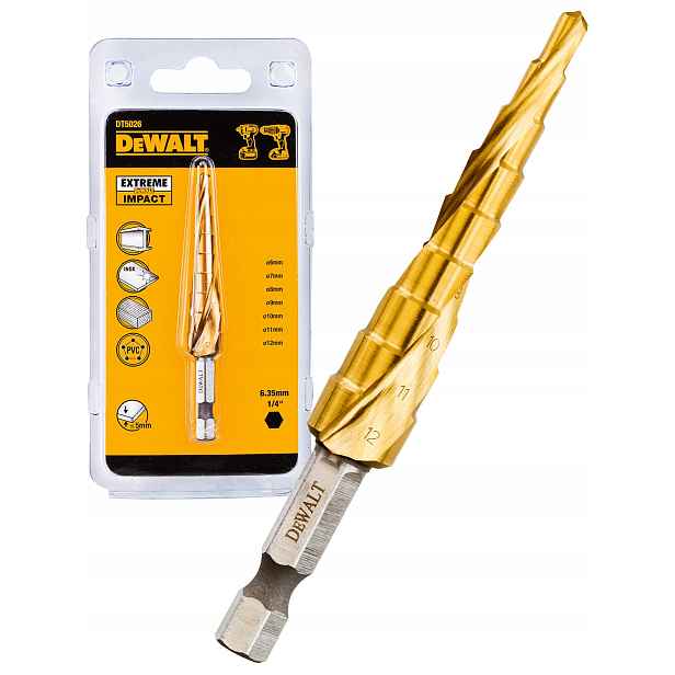 Vrták z kovu 6-12 mm hex DeWALT DT5026