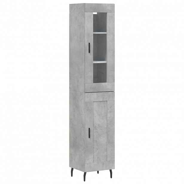 vidaXL Skříň highboard betonově šedá 34,5x34x180 cm kompozitní dřevo