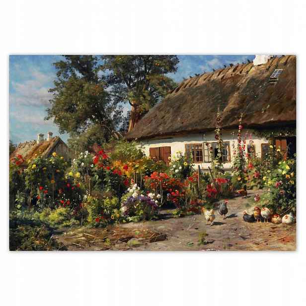 Fototapety 152x104 Venkovský domek s květinami