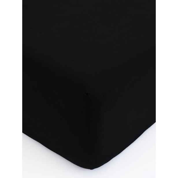 MKLuzkoviny.cz Jersey prostěradlo Classic 180 × 200 cm - černá