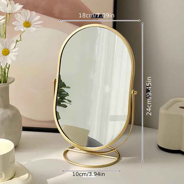 TEMU DONGZHANGGUI Pobřežní minimalistický stůl s kovovým rámem, práškově lakovaný volně stojící zrcadlo na make-up pro ložnici obývací pokoj, bez