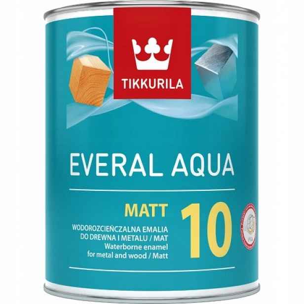 Tikkurila Everal Aqua 10 na dřevo/kov 0,9L matná Bílá, Světlé Barvy