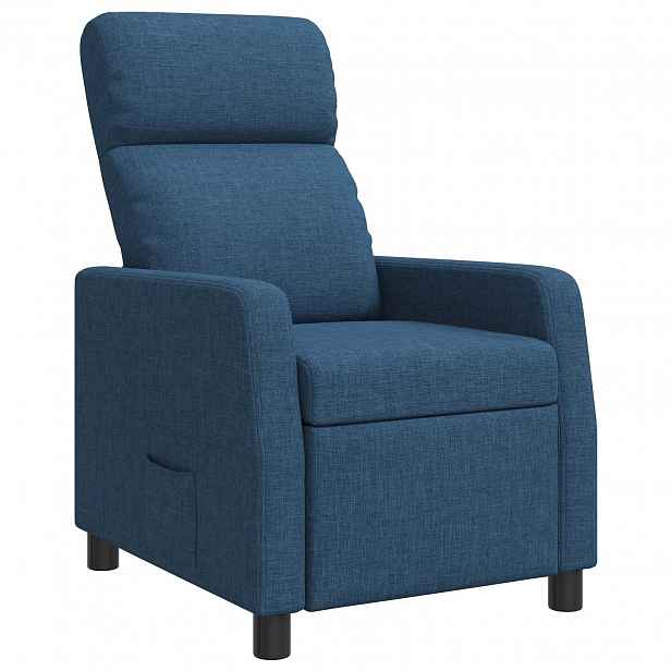 vidaXL Křeslo s funkcí ležení Modrá Textil