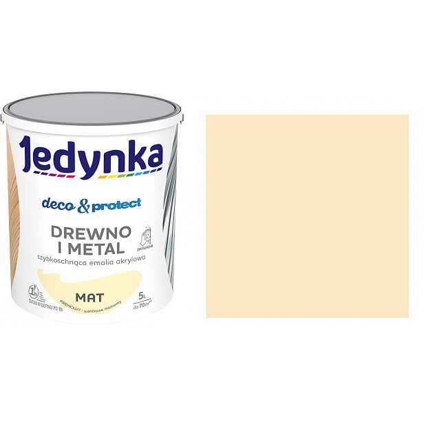 Jedynka Rychleschnoucí Akrylová Smaltovaná Hmota 5 L Krémová Matná Dřevo A Kov