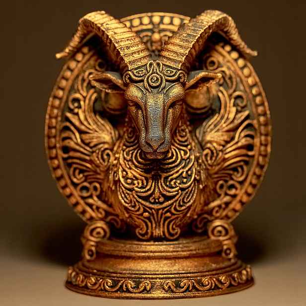 Kozoroh Zodiac Horoskop Socha Dekorativní figurka 15 cm výška Malovaná