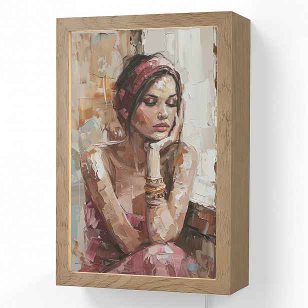 OnlyWow NÁSTĚNNÁ LAMPA Žena - vzhled malby - portrét - moderní 20x30 cm