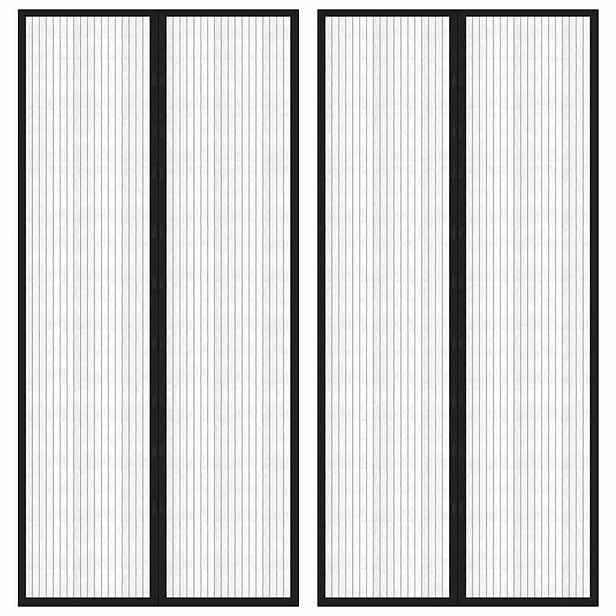 vidaXL Závěsy do dveří proti hmyzu 2 ks s magnety černé 220 x 110 cm