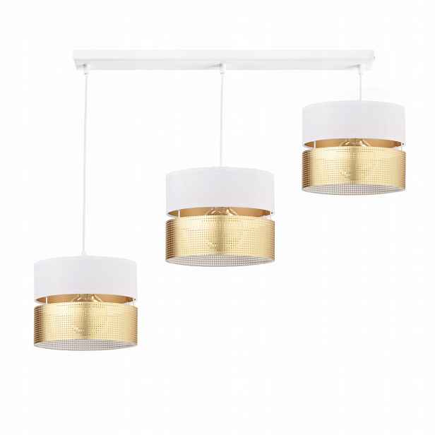 Závěsná Stropní Lampa S Otvory Zlatá E27 Led Bílá Ažurová