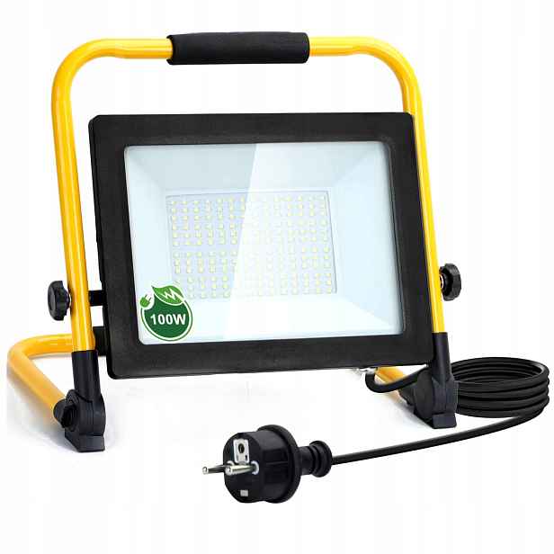 Halogenový Led reflektor 100 W s kabelem Stativ na stativu 1,5 m Kabel 230 V