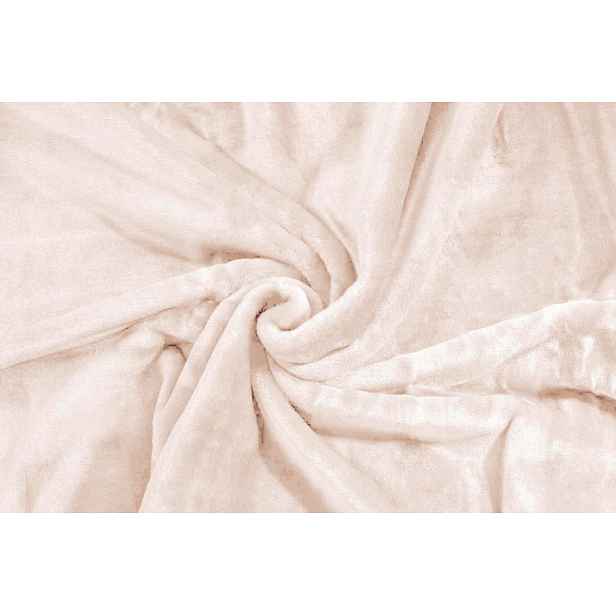 Akrylová Deka silná 200x220 jednobarevný teplý pléd na postel Yasemin krém