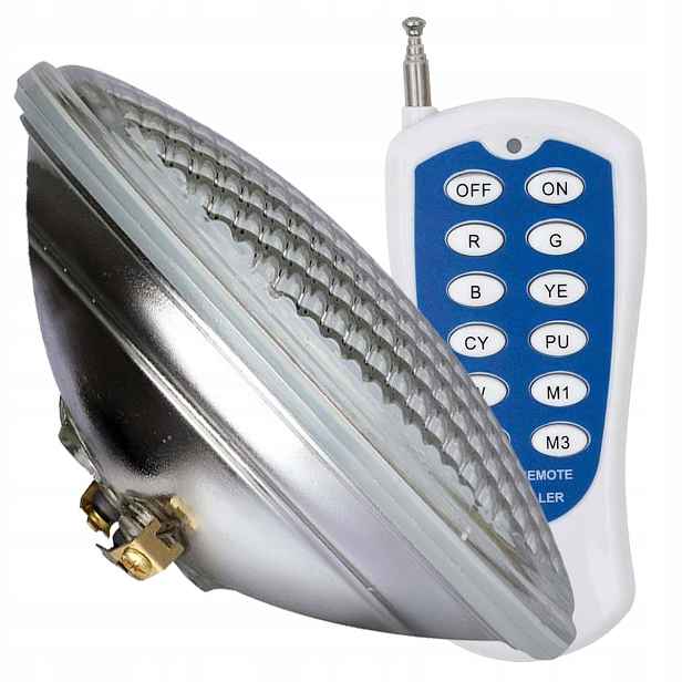 Barevná Led bazénová žárovka PAR56 18W 1800 lm 12V Ac PoolLight Rgb dálkové ovládání