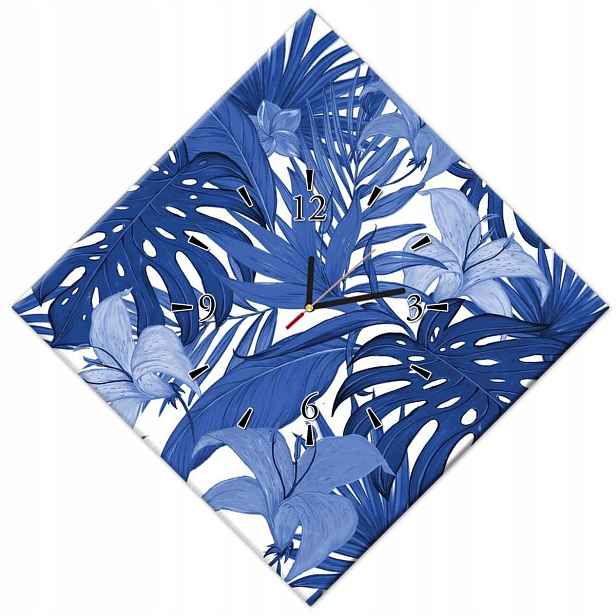Hodiny 56x56 Classic Blue Monstera
