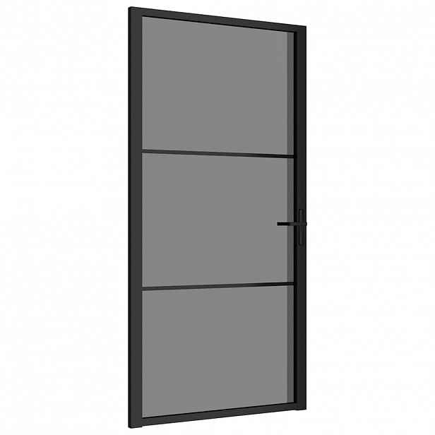 vidaXL Interiérové dveře 102,5 x 201,5 cm černé ESG sklo a hliník