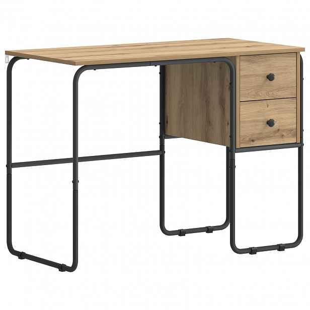 vidaXL Stůl s úložným prostorem Dub artisan 100 x 50 x 75 cm