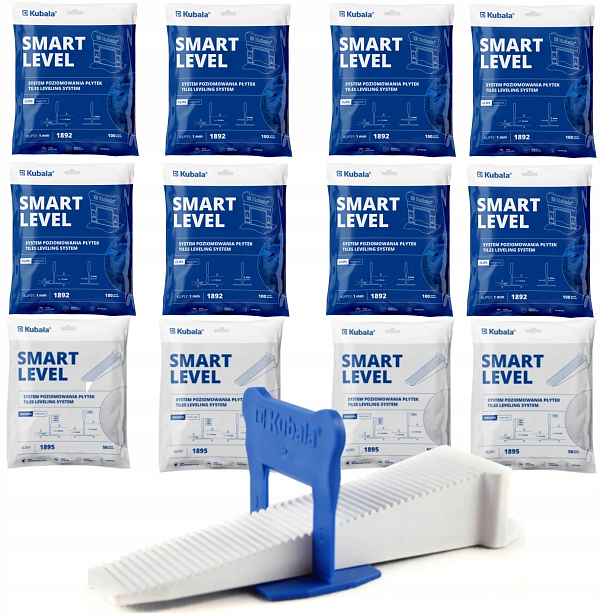 Kubala Smart Level Pro Vyrovnávání Klínových Dlaždic 200 Klipsy 1 MM 800 Kusů