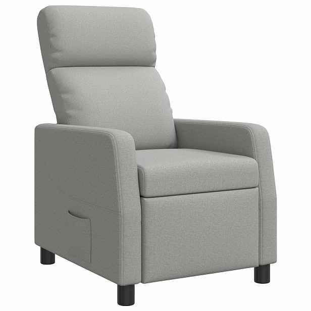 vidaXL Křeslo s funkcí ležení Oblačno šedá Textil