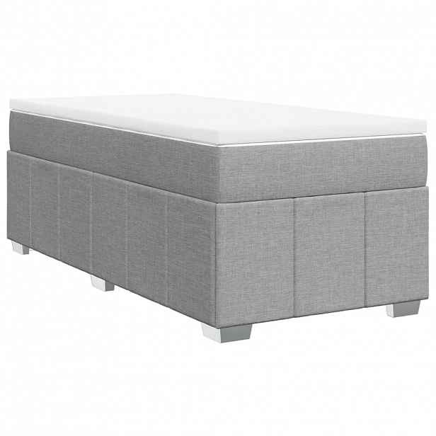 vidaXL Box spring postel s matrací světle šedá 80 x 200 cm textil