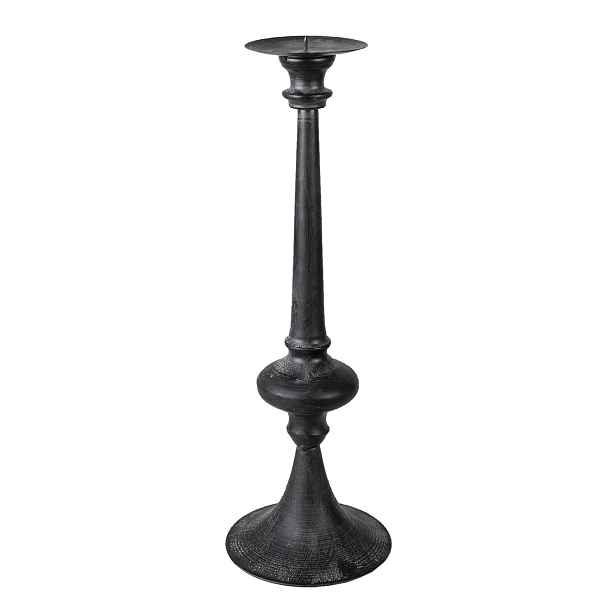 Kovový černý svícen s patinou Coretta - Ø 15*45 cm Clayre & Eef
