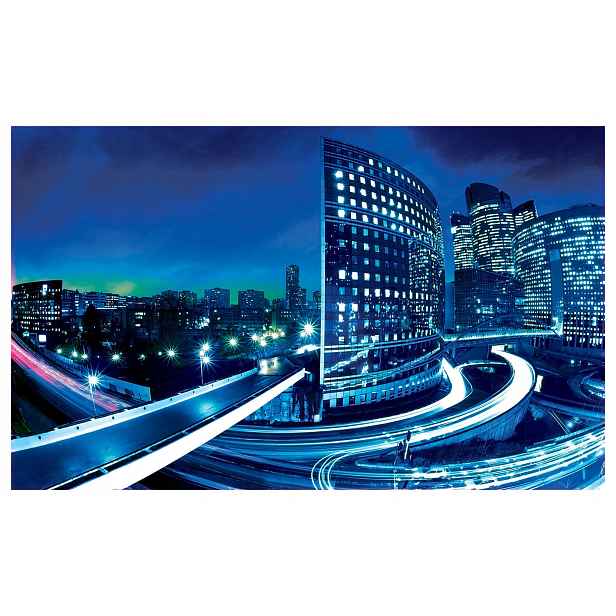 Tapeta Noční metropole Světla města moderní architektura 300x210+lepidlo