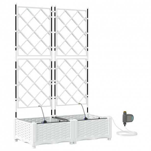 vidaXL Zahradní pěstebník 2 ks Bílá 80 x 40 x 126 cm PP