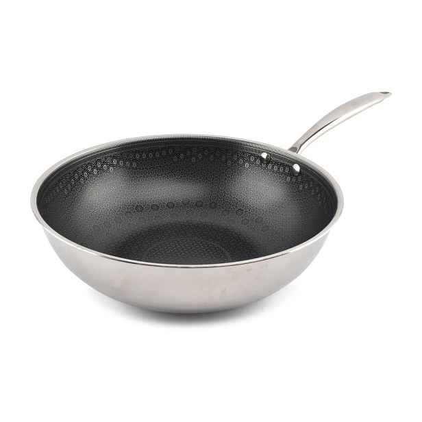 Wok nerezová pánev s nepřilnavým povrchem ø 31,5 cm Fusion – BonBistro