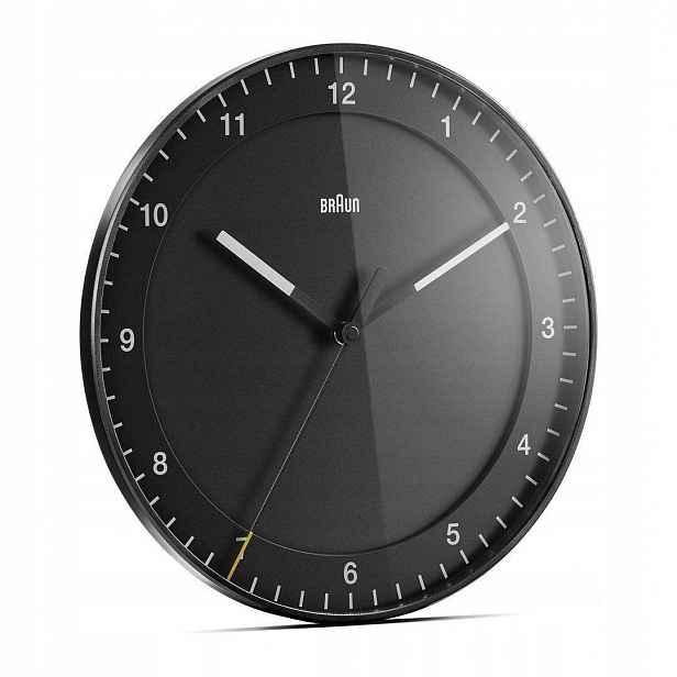 Černé Klasické Nástěnné Hodiny Braun BC17B 30 cm