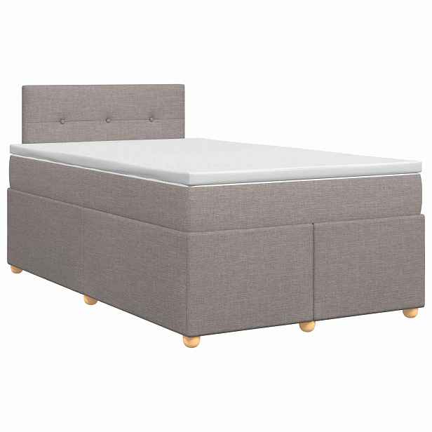 vidaXL Postel boxspring s matrací s čelo Taupe 120 x 200 cm Textil