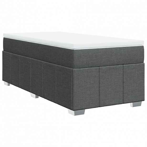 vidaXL Box spring postel s matrací tmavě šedá 80 x 200 cm textil