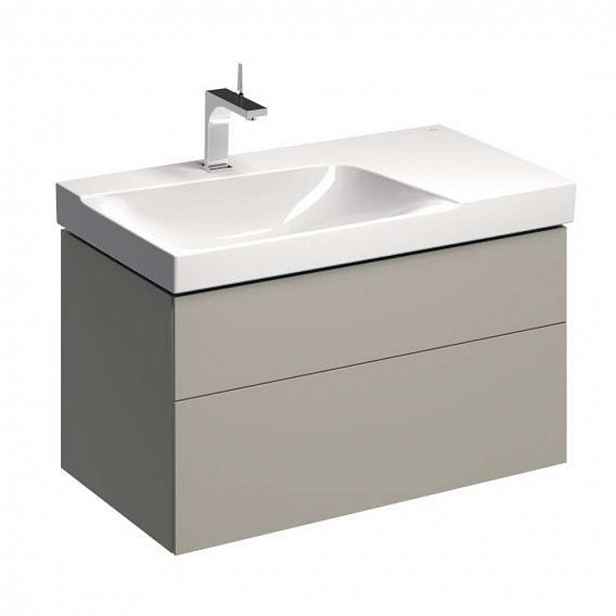 Geberit Xeno 2 - Skříňka pod umyvadlo 90 cm s odkládací plochou, zásuvka s LED svítidlem, šedobéžová 500.515.00.1