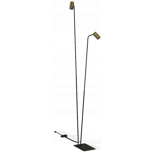Podlahová lampa Mono Zlatá Černá 2xGU10 216 cm Stojací lampa do obývacího pokoje Domov