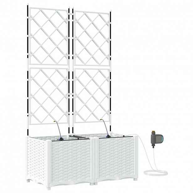 vidaXL Zahradní pěstebník 2 ks Bílá 80 x 40 x 142 cm PP