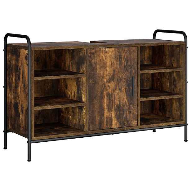 vidaXL Koupelnová skříň Kouřový dub 95 x 34 x 61 cm Kompozitní dřevo