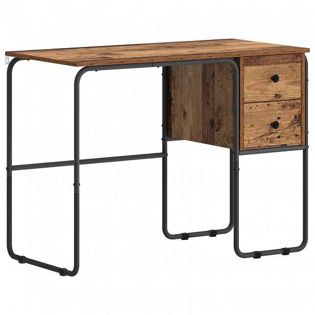 vidaXL Stůl s úložným prostorem Staré dřevo 100 x 50 x 75 cm